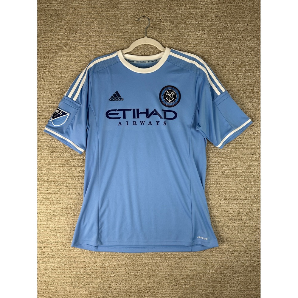 Adidas New York City FC Jersey Mens Large Blue NYCFC Etihad Soccer MLS Shirt